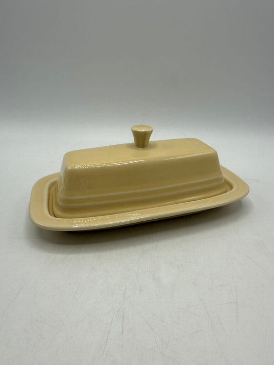 Fiestaware Covered Butter Dish Pale Yellow /rb