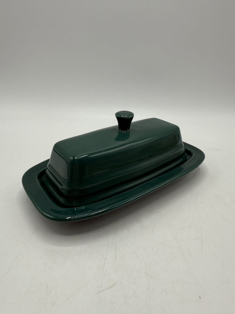 VTG Fiestaware Covered Butter Dish Evergreen EUC /rb
