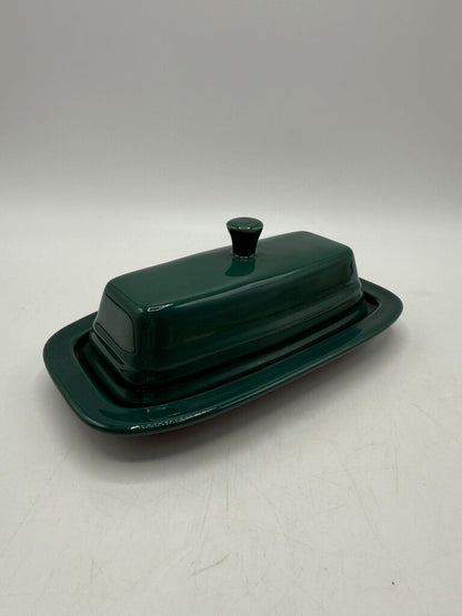 VTG Fiestaware Covered Butter Dish Evergreen EUC /rb