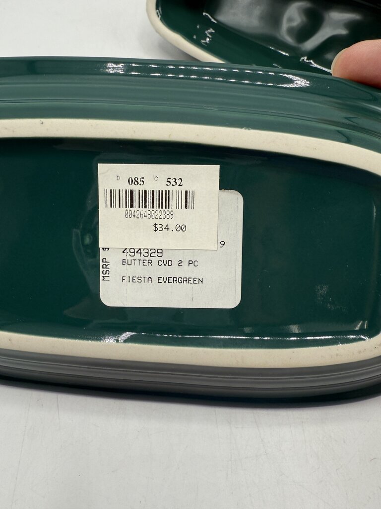 VTG Fiestaware Covered Butter Dish Evergreen EUC /rb