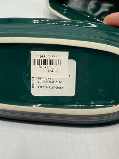 VTG Fiestaware Covered Butter Dish Evergreen EUC /rb