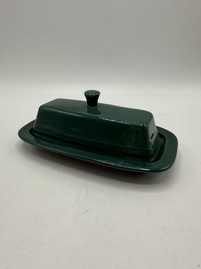 VTG Fiestaware Covered Butter Dish Evergreen EUC /rb