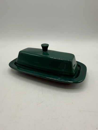 VTG Fiestaware Covered Butter Dish Evergreen EUC /rb