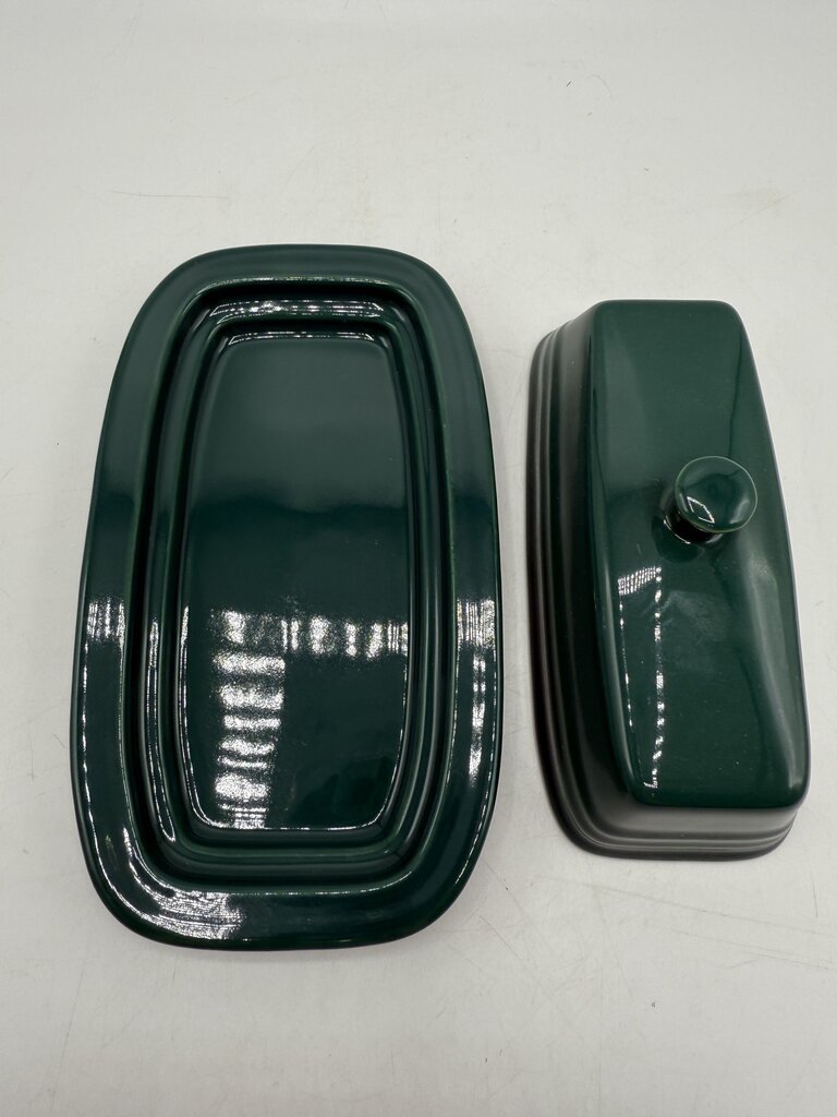 VTG Fiestaware Covered Butter Dish Evergreen EUC /rb