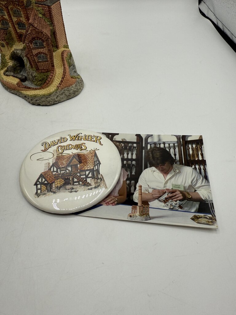 Vintage 1987 David Winter Cottage Derbyshire Mill The Midlands Collection w/Box Signed /rw