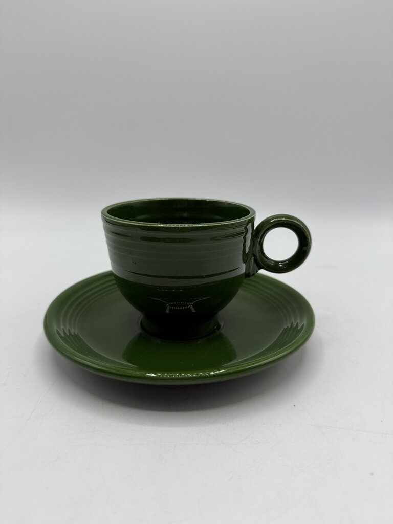 Vintage Fiesta Forest Green 3 pc. Cup Saucer Plate /rb