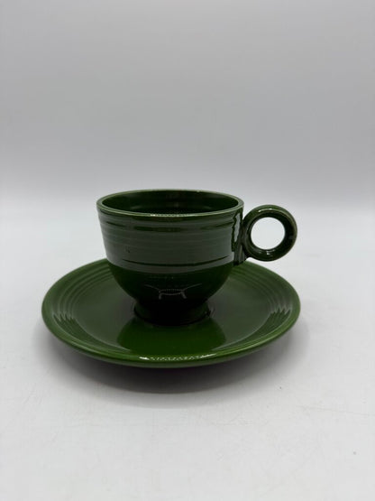 Vintage Fiesta Forest Green 3 pc. Cup Saucer Plate /rb