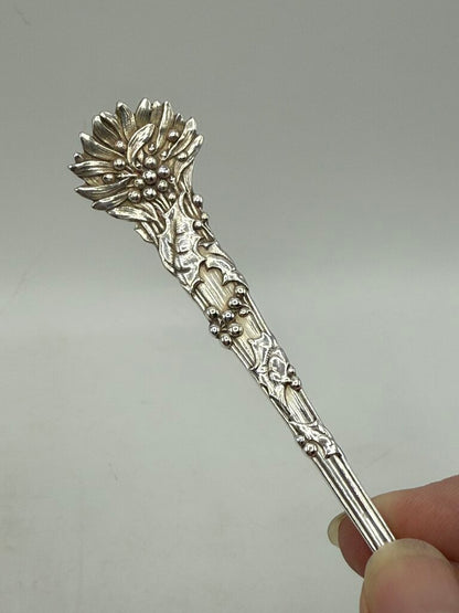 Tiffany & Co. Sterling Silver Sugar Serving Spoon Holly Pattern /ro