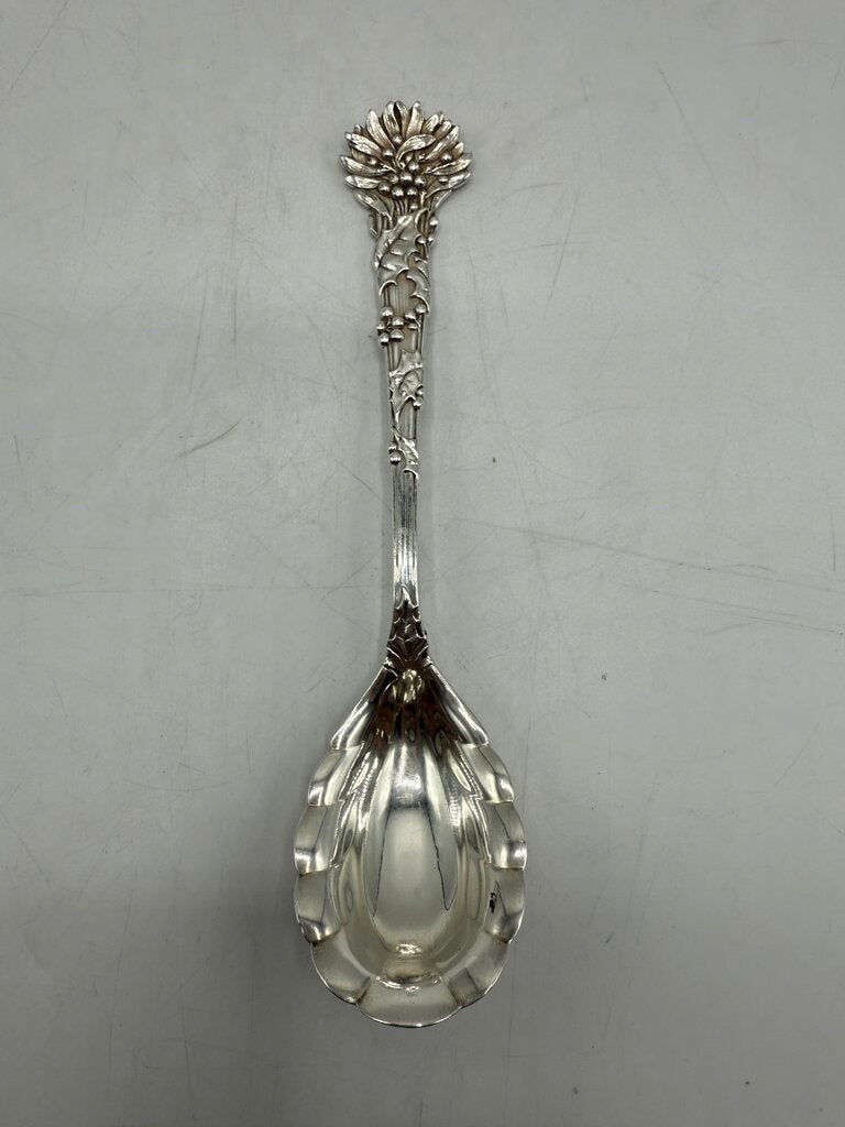 Tiffany & Co. Sterling Silver Sugar Serving Spoon Holly Pattern /ro