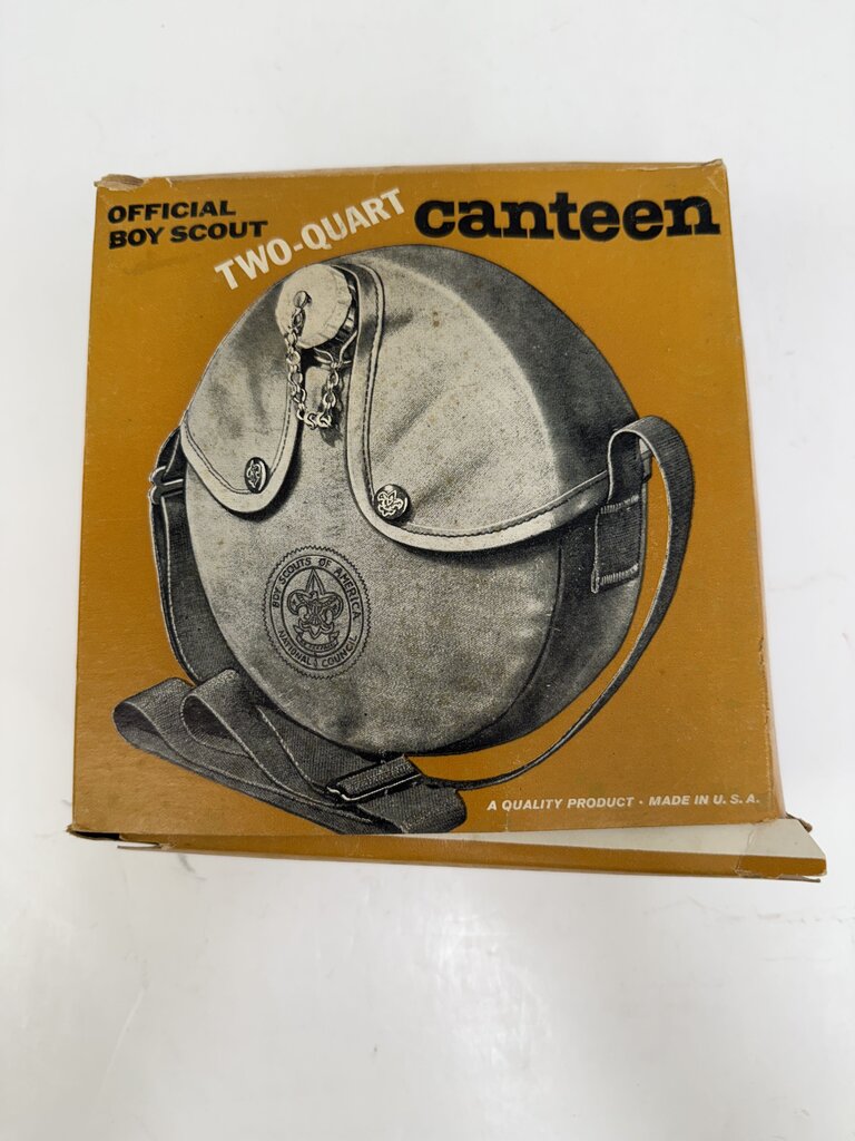 Vintage Official Boy Scout 2 Quart Aluminum Canteen in Box /rw