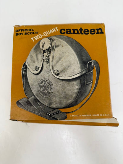 Vintage Official Boy Scout 2 Quart Aluminum Canteen in Box /rw