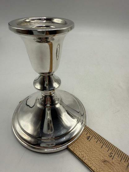 Pair of Gift America Sterling Silver Candlestick Holders 4.25” tall