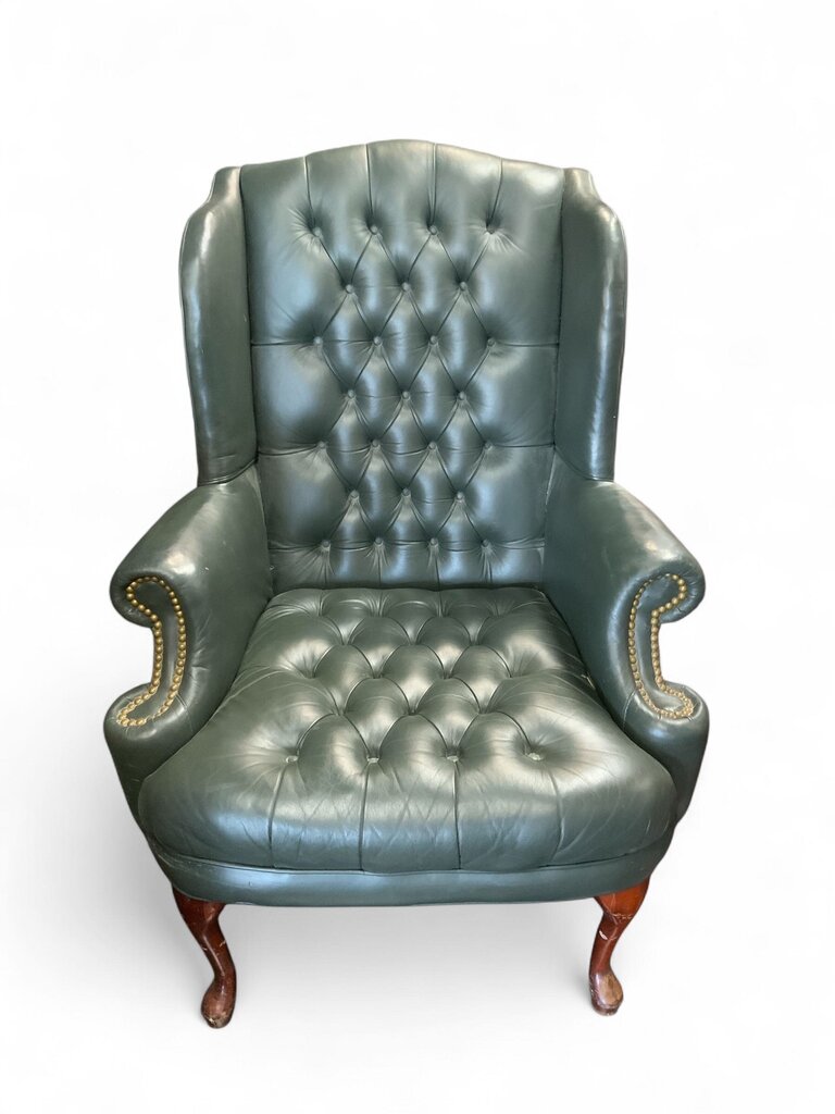 Dark Green Leather Armchair