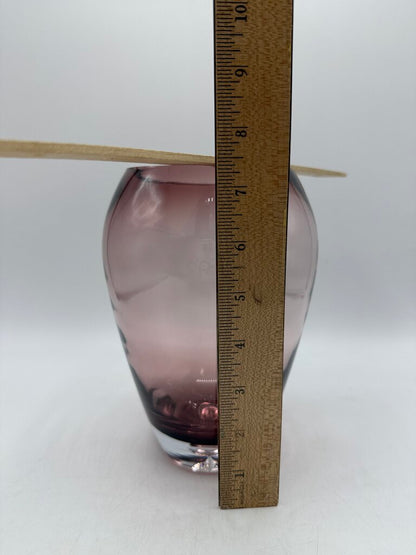 Amethyst Blown Glass Vase w/Controlled Bubble 7.5” /ro