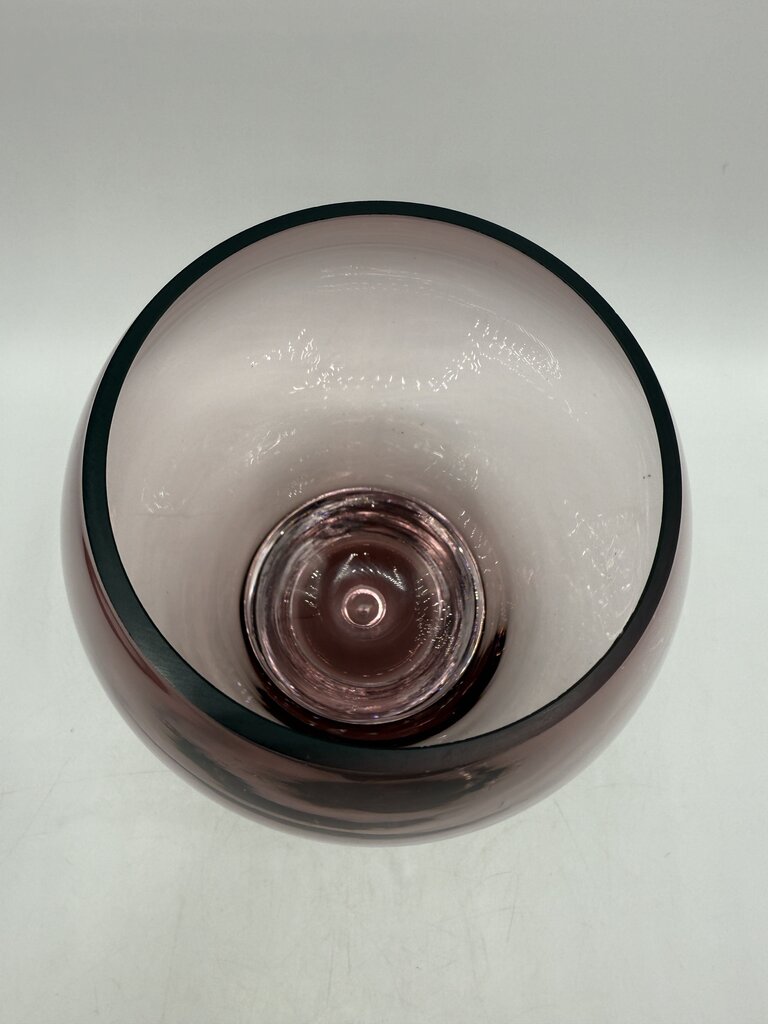 Amethyst Blown Glass Vase w/Controlled Bubble 7.5” /ro
