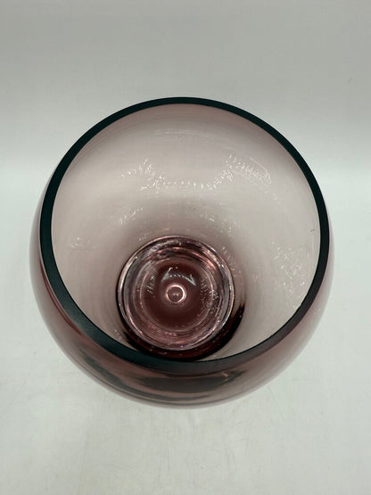 Amethyst Blown Glass Vase w/Controlled Bubble 7.5” /ro
