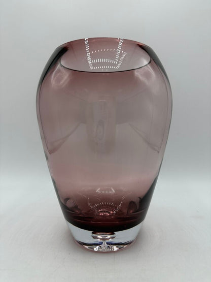 Amethyst Blown Glass Vase w/Controlled Bubble 7.5” /ro