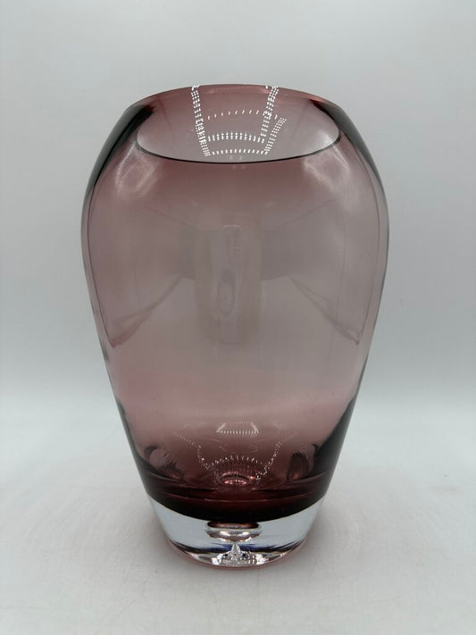 Amethyst Blown Glass Vase w/Controlled Bubble 7.5” /ro