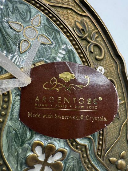 Argentine SC Photo Frame w/ Swarovski peridot green Crystal 3.5” x 5” Vertical /ro