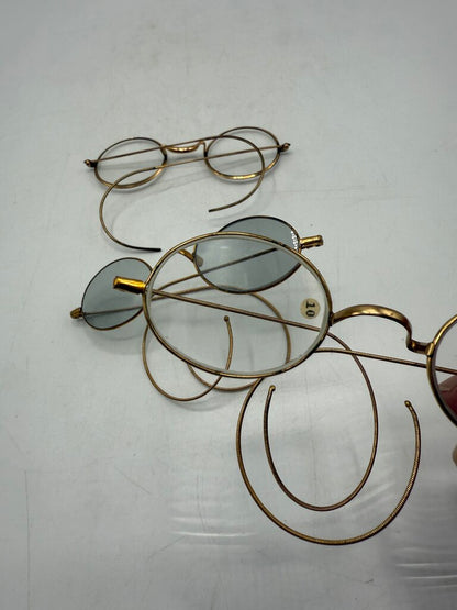 Antique Wire Rim Eyeglasses Set of 3 /ro