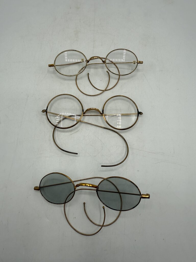 Antique Wire Rim Eyeglasses Set of 3 /ro