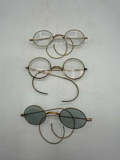 Antique Wire Rim Eyeglasses Set of 3 /ro