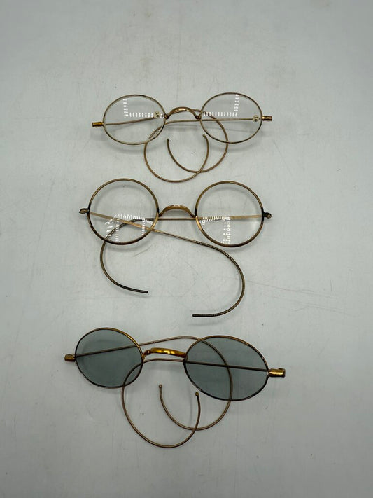 Antique Wire Rim Eyeglasses Set of 3 /ro