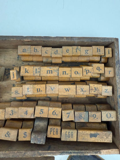 Antique The Art Sign and Price Marker Letter Stamp Set /rw
