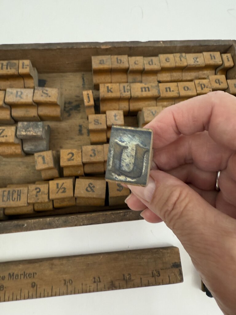 Antique The Art Sign and Price Marker Letter Stamp Set /rw