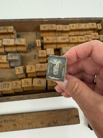 Antique The Art Sign and Price Marker Letter Stamp Set /rw