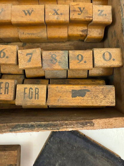 Antique The Art Sign and Price Marker Letter Stamp Set /rw