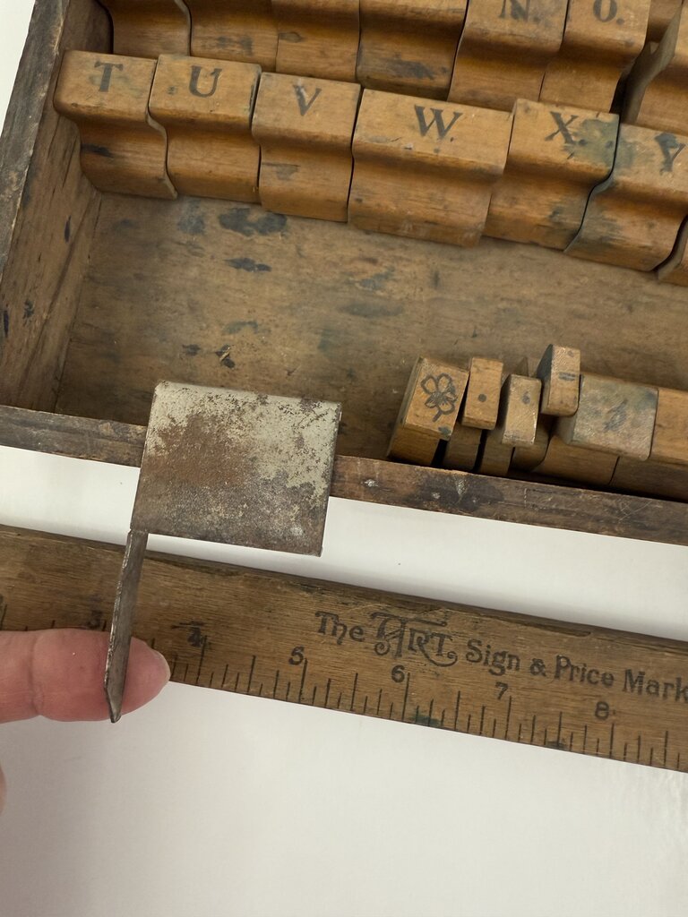 Antique The Art Sign and Price Marker Letter Stamp Set /rw
