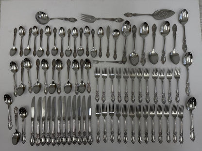 Oneida Community Stainless Arbor Rose Flatware 12 Place Settings 80 Pieces /rw