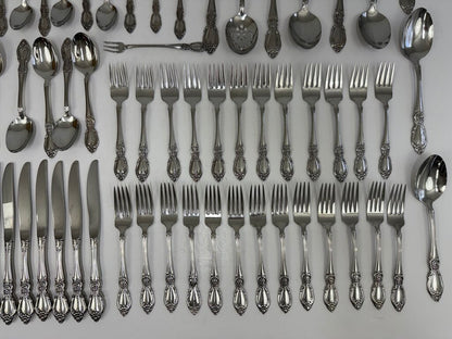 Oneida Community Stainless Arbor Rose Flatware 12 Place Settings 80 Pieces /rw