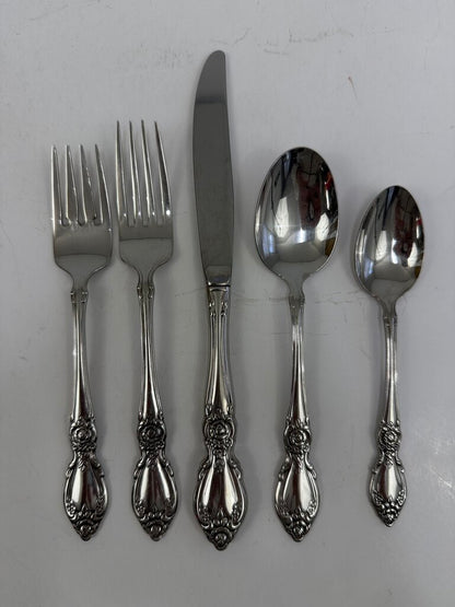Oneida Community Stainless Arbor Rose Flatware 12 Place Settings 80 Pieces /rw