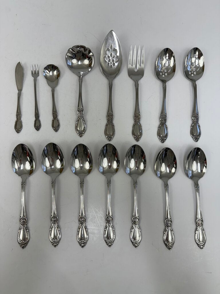 Oneida Community Stainless Arbor Rose Flatware 12 Place Settings 80 Pieces /rw