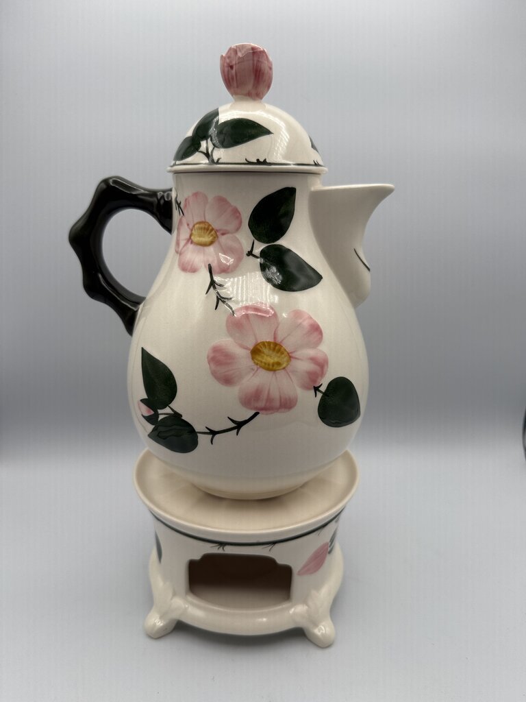 Villeroy & Boch Coffee Pot, Lid & Warmer Stand Wild Rose Pattern /roh