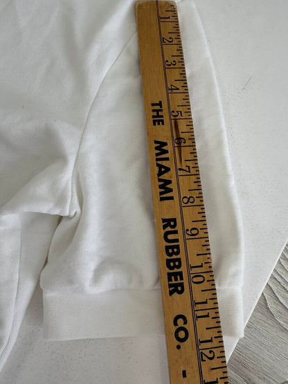 Talbots Womens White Collar Sweatshirt Short Sleeve Large NWT /rb