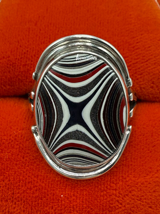 Michigan Fordite Sterling Silver Ring Size 9.5 /ro