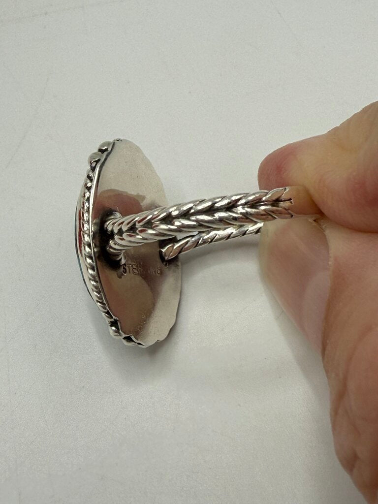 Sterling Silver Turquoise Stone Ring size 10 /ro