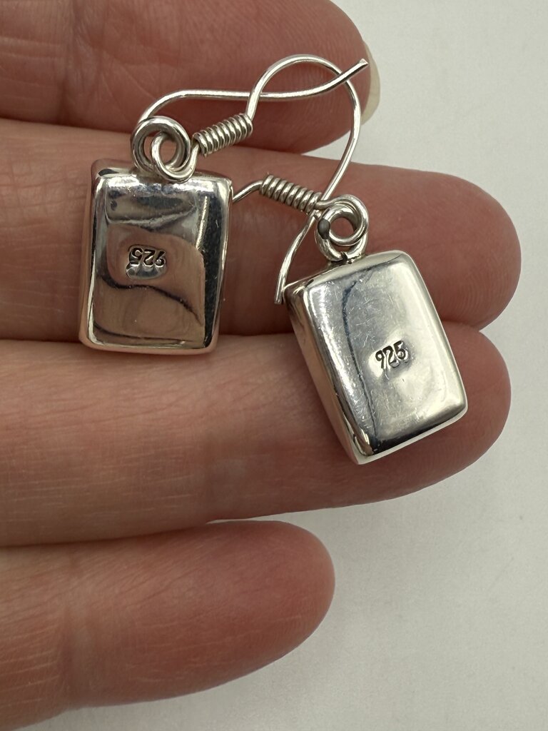 Abalone Shell Sterling Silver Pendant & Pierced Dangle Earrings /ro