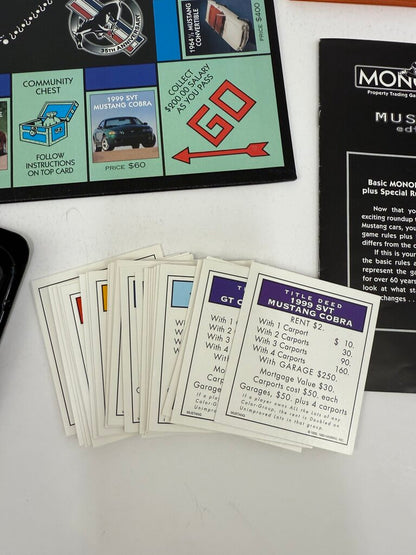 35th Anniversary Mustang Monopoly Board Game 1999 /rb