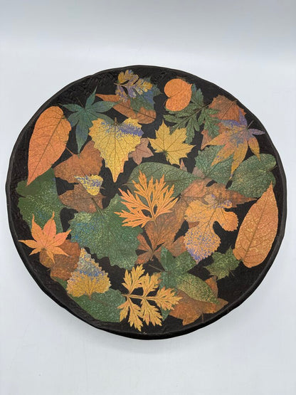 Petrified Forest Pottery Multi Leaf Handmade Bowl Signed /ro