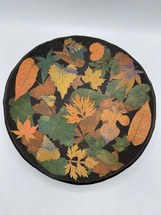 Petrified Forest Pottery Multi Leaf Handmade Bowl Signed /ro