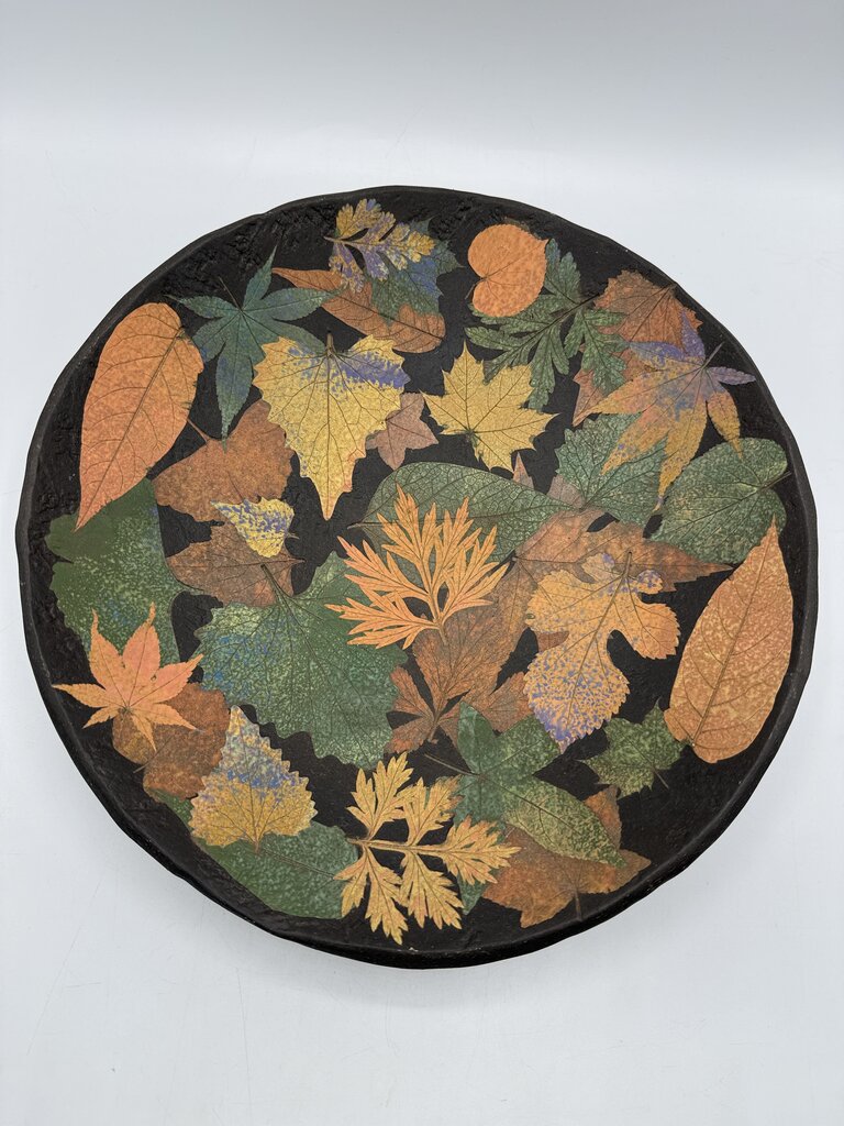 Petrified Forest Pottery Multi Leaf Handmade Bowl Signed /ro