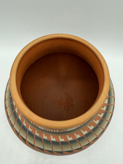 Native American Navajo Etched Clay Pottery 7” EUC /roh