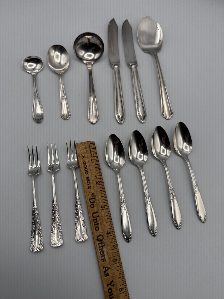 Lot of 13 Silver Plate Petite Serving Utensils /ro