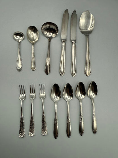Lot of 13 Silver Plate Petite Serving Utensils /ro