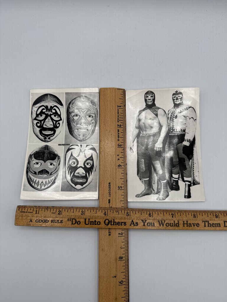 Vintage Lucha Libre Wrestling Photos Blue Demon & Huracan Ramirez /ro