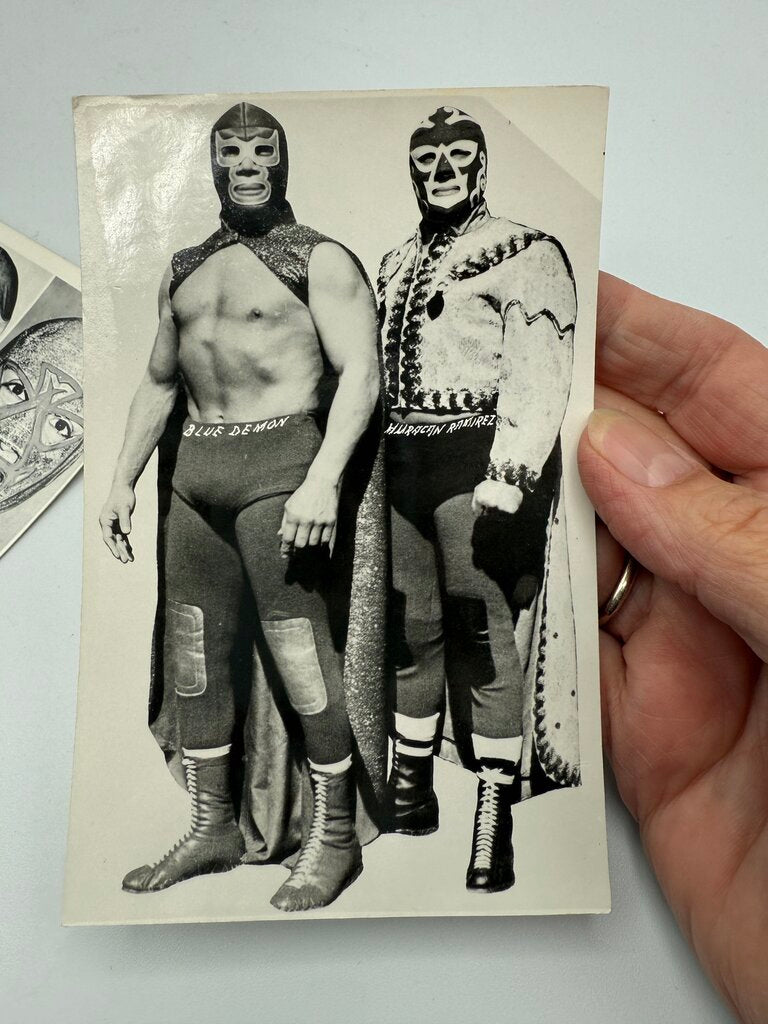 Vintage Lucha Libre Wrestling Photos Blue Demon & Huracan Ramirez /ro